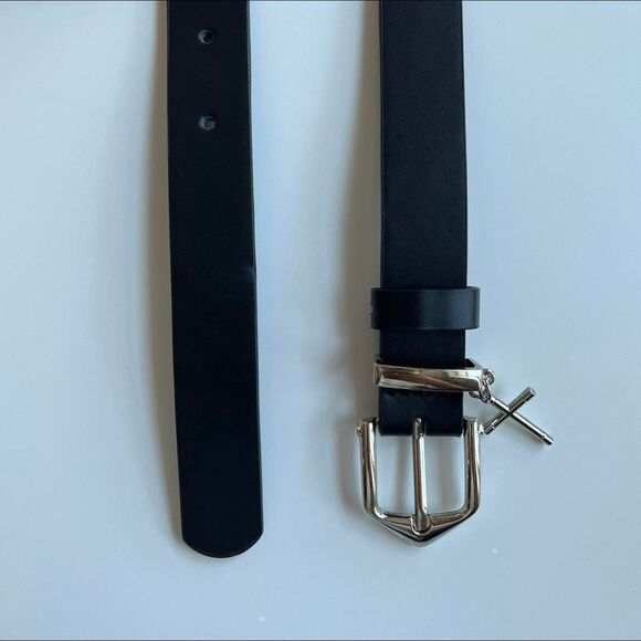 y2k style cross grunge goth emo black slim belt - Picture 6 of 8